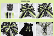 Elegant lace and satin ribbon set arranged on a white background for DIY wedding and occasion styling