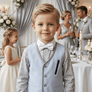 Boys light blue cotton waistcoat vintage casual and formal vest for ages 3 to 7 years