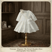 White vintage flower girl dress with jacquard satin bodice and layered tulle skirt for weddings and special occasions