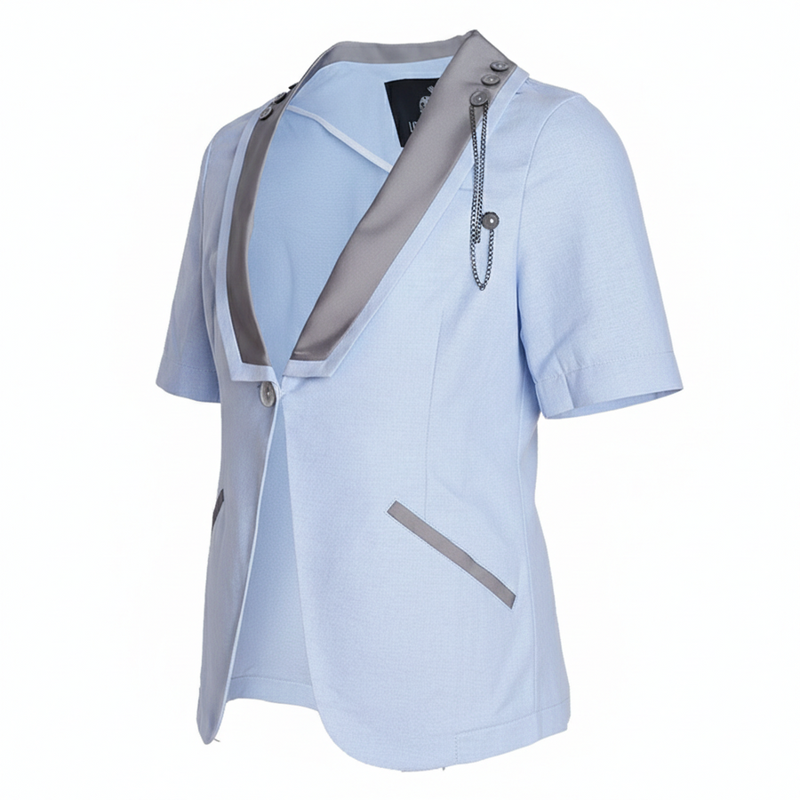 Boys Short Sleeve Blazer Bright Blue – Lightweight Cotton Page Boy Jacket for Summer Wedding & Formal Occasions (Ages 3–12)