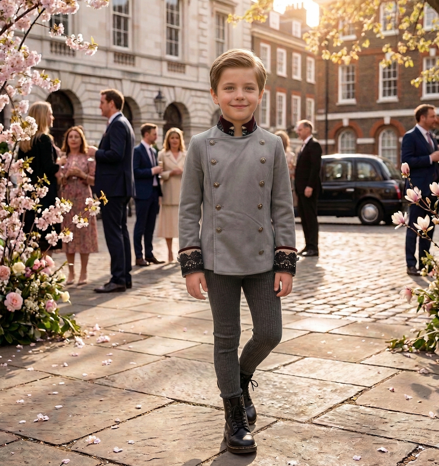 Boys Velvet Tails Tuxedo Blazer 3-12Y Slim Fit Formal party Jacket christmasBoys Velvet Tailcoat Tuxedo Blazer (3–12 Years) | Vintage Military Style Page Boy Jacket
