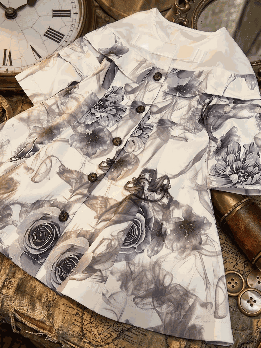 Grey floral off-shoulder dress for girls aged 1-7 with subtle sheen and A-line silhouette for parties and everyday elegance