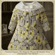Grey floral off-shoulder dress for girls aged 1-7 with subtle sheen and A-line silhouette for parties and everyday elegance