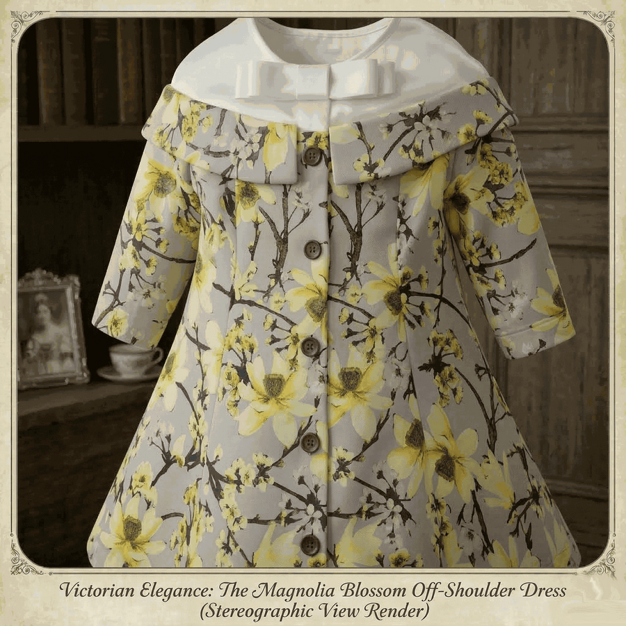 Grey floral off-shoulder dress for girls aged 1-7 with subtle sheen and A-line silhouette for parties and everyday elegance
