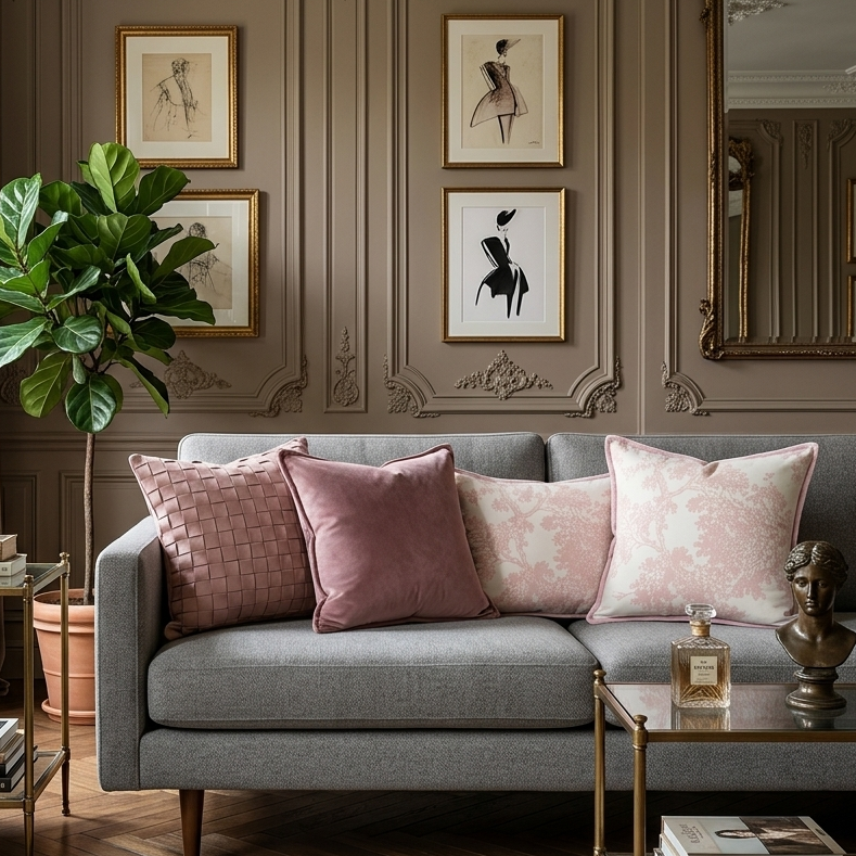 Modern Pink Cushion Cover - Soft Elegance for Refined Interiors