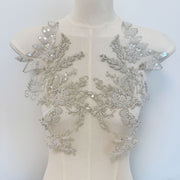 Silver Seed Bead Sequin Lace Trim - Handmade DIY Wedding Dress, Hair Accessory & Curtain Embellishment (ZH449)