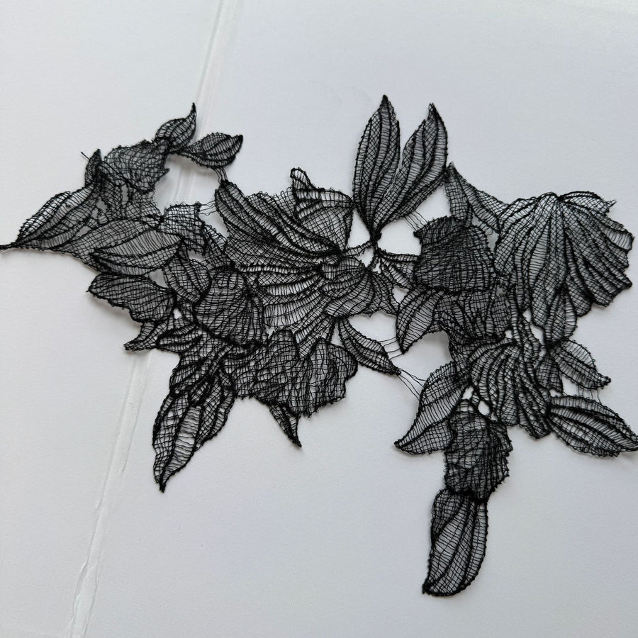 Black fish silk thread lace wedding dress children's clothing performance clothes DIY accessories R100 black
