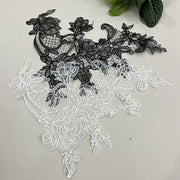 Beige Fish Silk Thread Water-Soluble Lace Flower Applique - DIY Handmade Bridal Veil Accessory