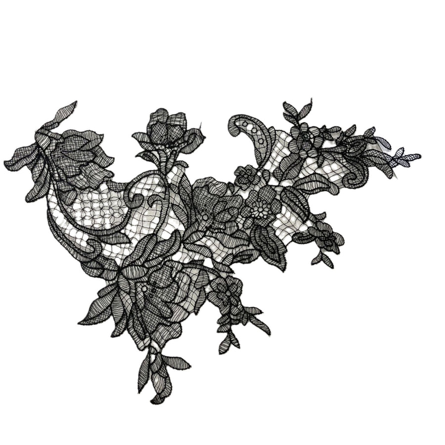 Beige Fish Silk Thread Water-Soluble Lace Flower Applique - DIY Handmade Bridal Veil Accessory
