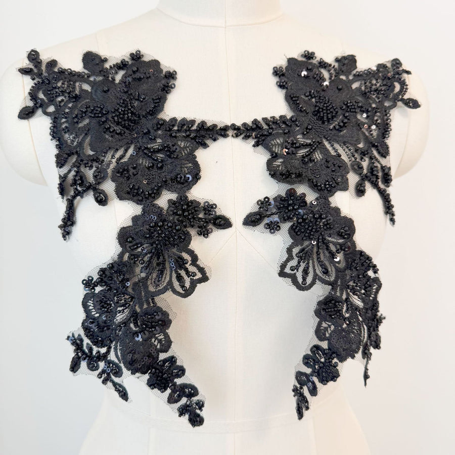 ZH413 black European new mesh embroidery lace accessories, foreign trade wedding veil DIY accessories lace