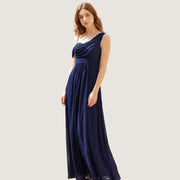 Cross-border dress bridesmaid dress chiffon one shoulder long skirt side slit forest fairy elegant wedding sister dress evening dress