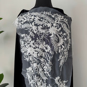 High-End Beaded Gold Sequin Embroidered Lace Floral Appliqué Fabric - DIY Wedding Dress, Evening Gown & Cheongsam (ZH498)
