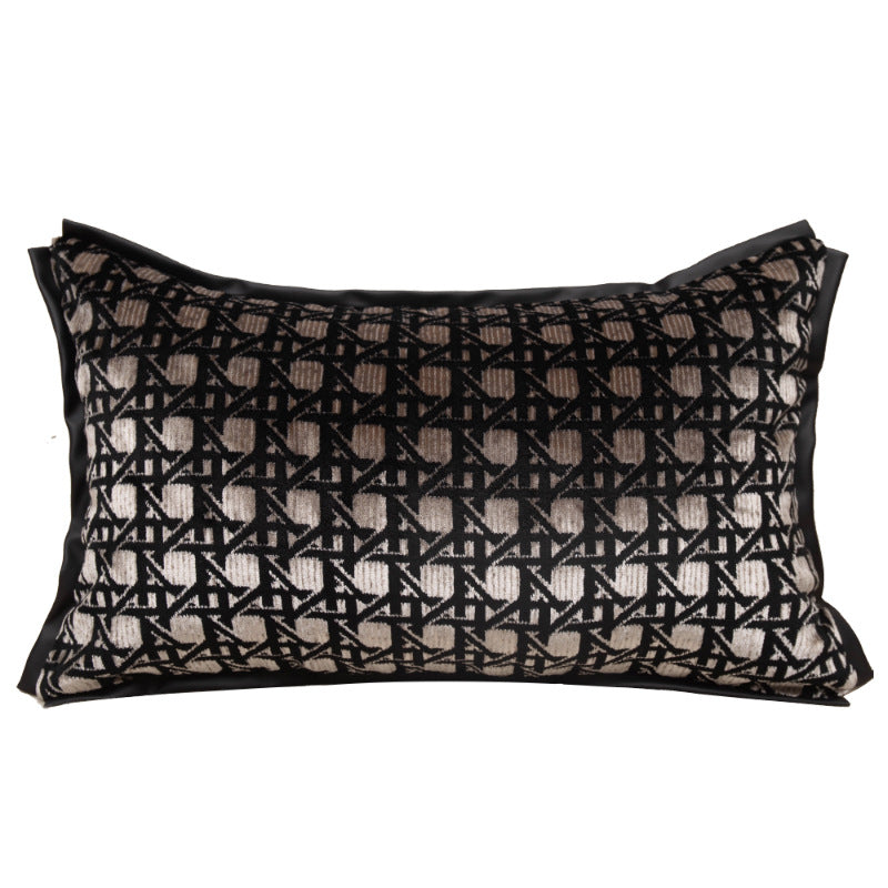 Black & Gold Cut Velvet Cushion Cover - Modern Luxury Style