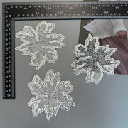 White flower DIY clothing handmade accessories butterfly patch sticker fish silk thread embroidery lace R132 small