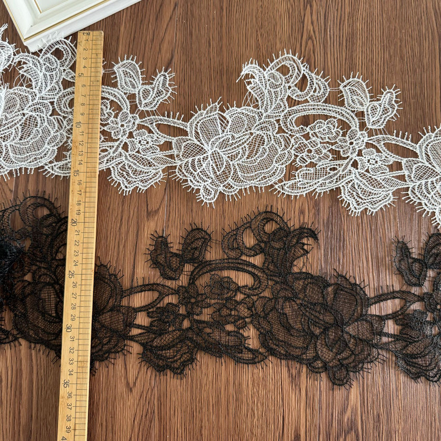 New white rose DIY clothing handmade accessories patch sticker fish silk thread embroidery lace R87