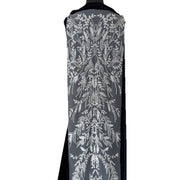 High-End Beaded Lace Fabric Trim with Pearl Embellishments - White Embroidered Floral DIY Wedding Dress & Apparel (ZH478)