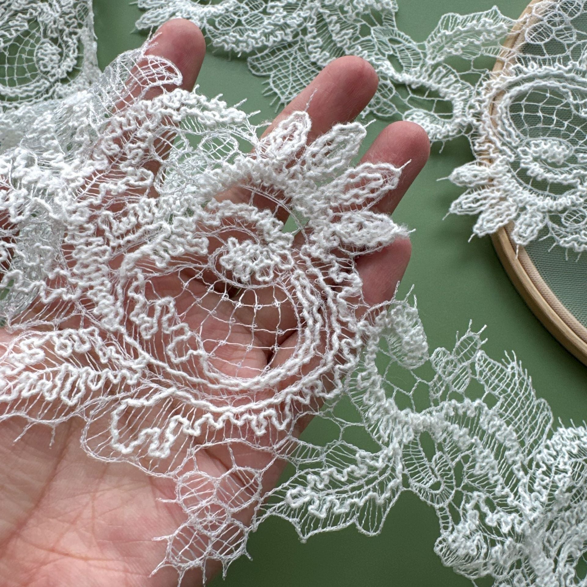 Fish silk thread water-soluble embroidery small fragrant wind white wedding dress cheongsam DIY women's Lolita dress accessories R226