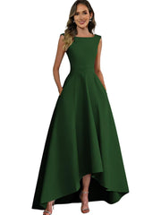 Cross-border best-selling sleeveless evening dress for women, short in front and long in back, bridesmaid, sister group, bestie dress, dinner red carpet dress a dress