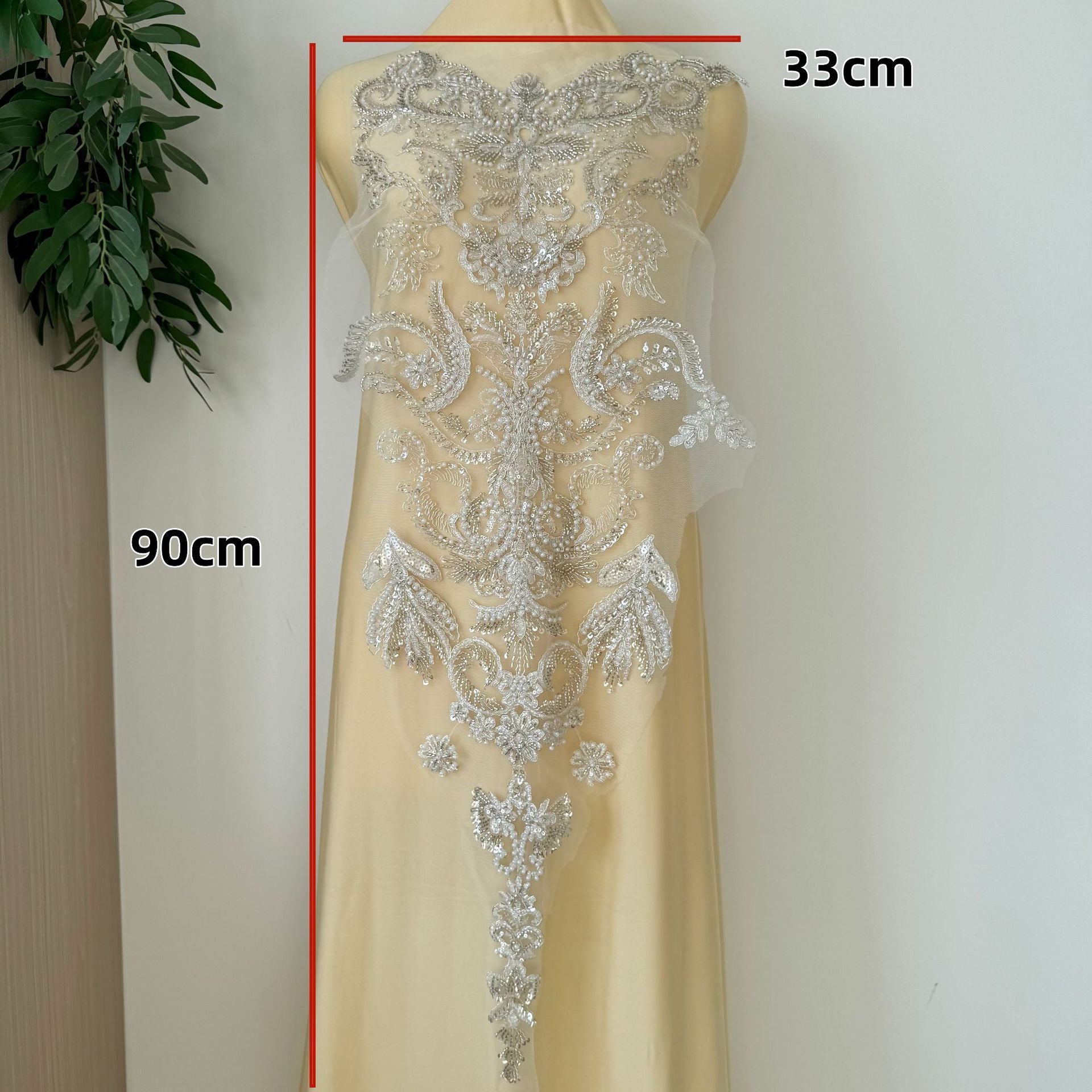Zh494 fashion mesh fabric wedding dress diy large floral applique wedding dress women's clothing accessories