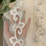 New Exquisite Embroidery Bead Lace - Export Single Wedding Dress DIY Accessories (ZH417)