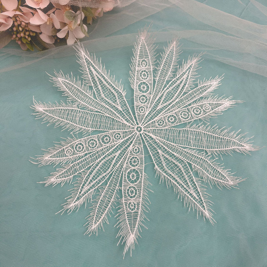 20CM Wide Hollow Water Soluble Lace - White & Black Embroidered Underwear, Neckline & Cuffs Accessory