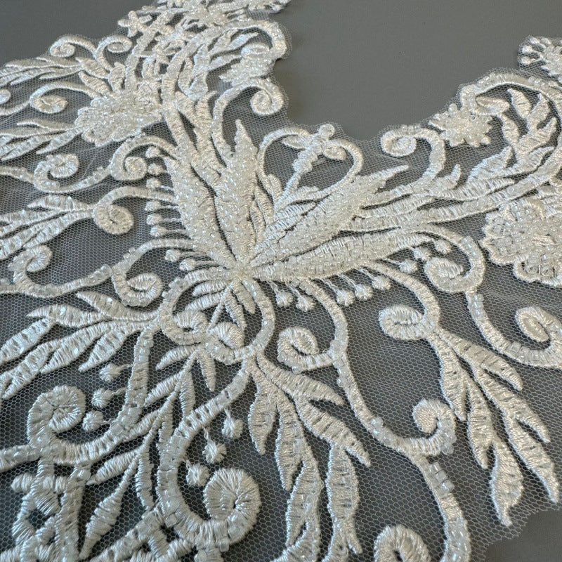 Lace embroidered sequins millet bead neckline corsage DIY clothing accessories wedding dress headscarf accessories ZH248