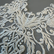Lace Sequin Millet Bead Neckline Corsage - DIY Wedding Dress & Headscarf Accessory (ZH248)