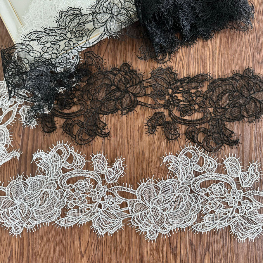 New white rose DIY clothing handmade accessories patch sticker fish silk thread embroidery lace R87