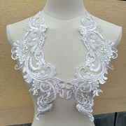 D1 three-dimensional beading on flowers heavy industry lace flowers embroidered lace accessories clothing decoration embroider fabric flowers