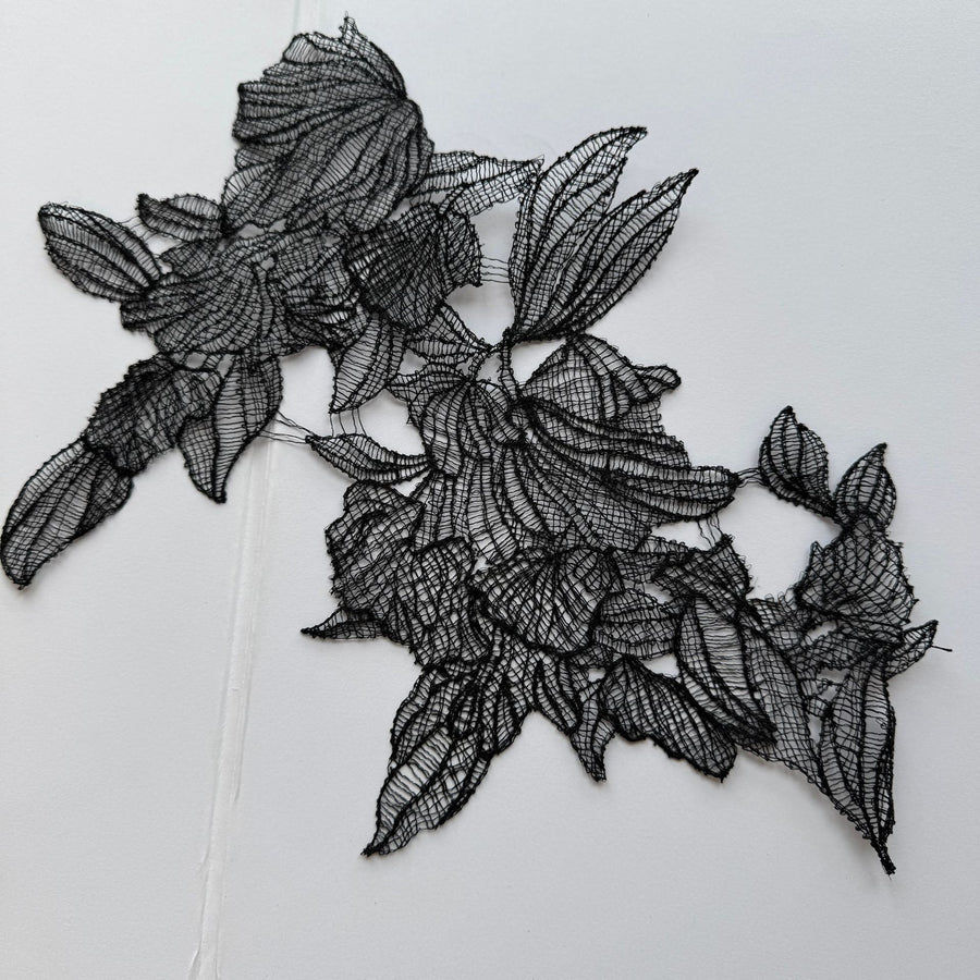 Black fish silk thread lace wedding dress children's clothing performance clothes DIY accessories R100 black