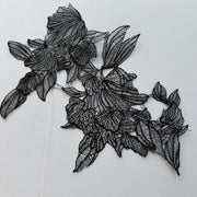 White Hollow Fish Silk Lace embroidery cloth piece for bridal veil and wedding dress decoration