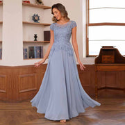 Fashion cross-border banquet long dress lace chiffon mop long skirt wedding mother's wear annual meeting performance clothes fat mm