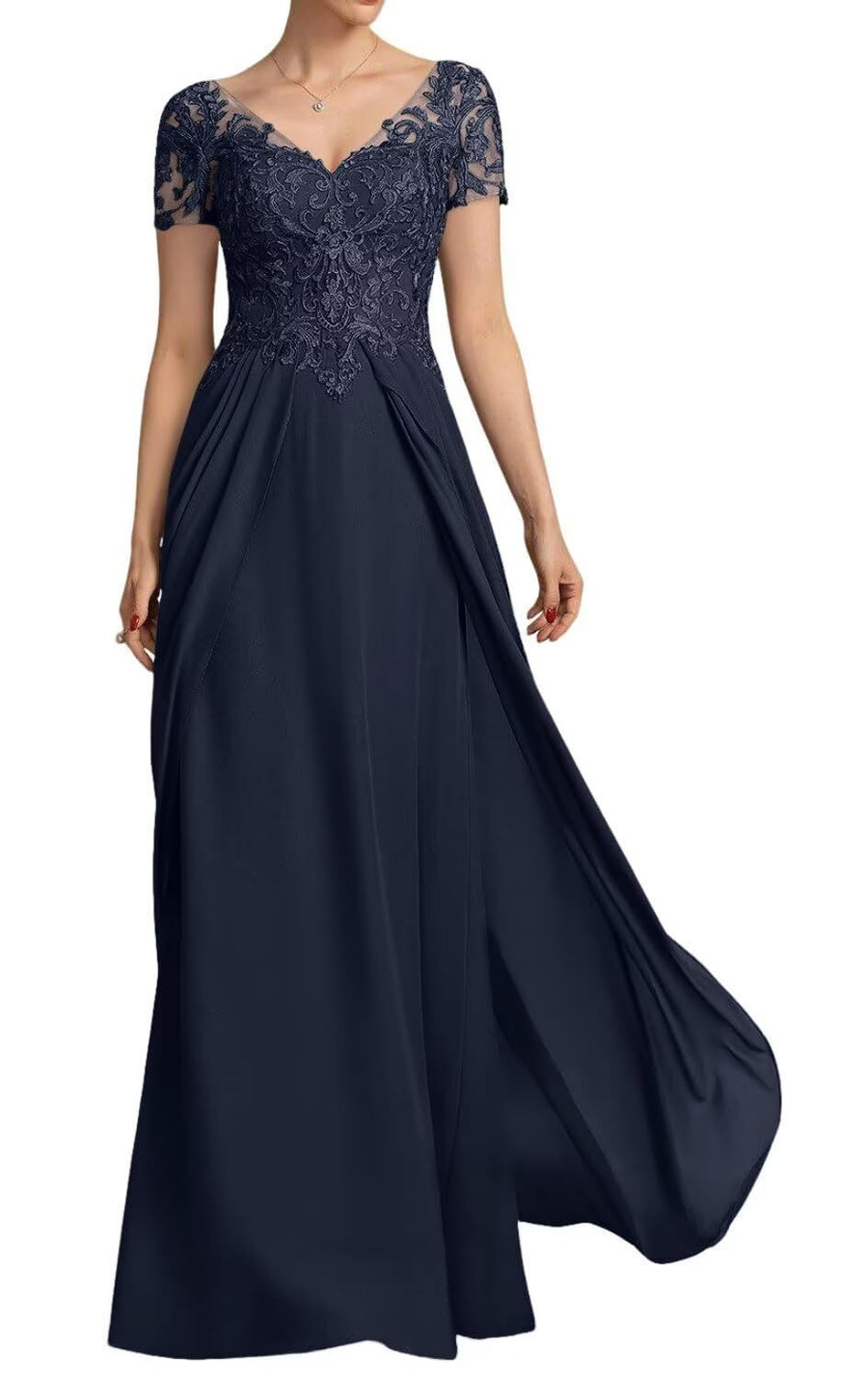 Chiffon long evening gown mother prom dress long skirt bridesmaid dress annual meeting host banquet dress performance dress plus size