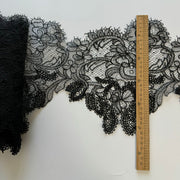 Boutique black beige sequined fish silk thread wedding dress lace fabric, hollowed out European and American dress lace accessories R98