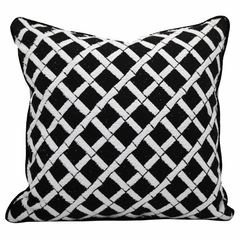 Minimalist Black & White Cushion Cover - Timeless Contrast for Refined Interiors