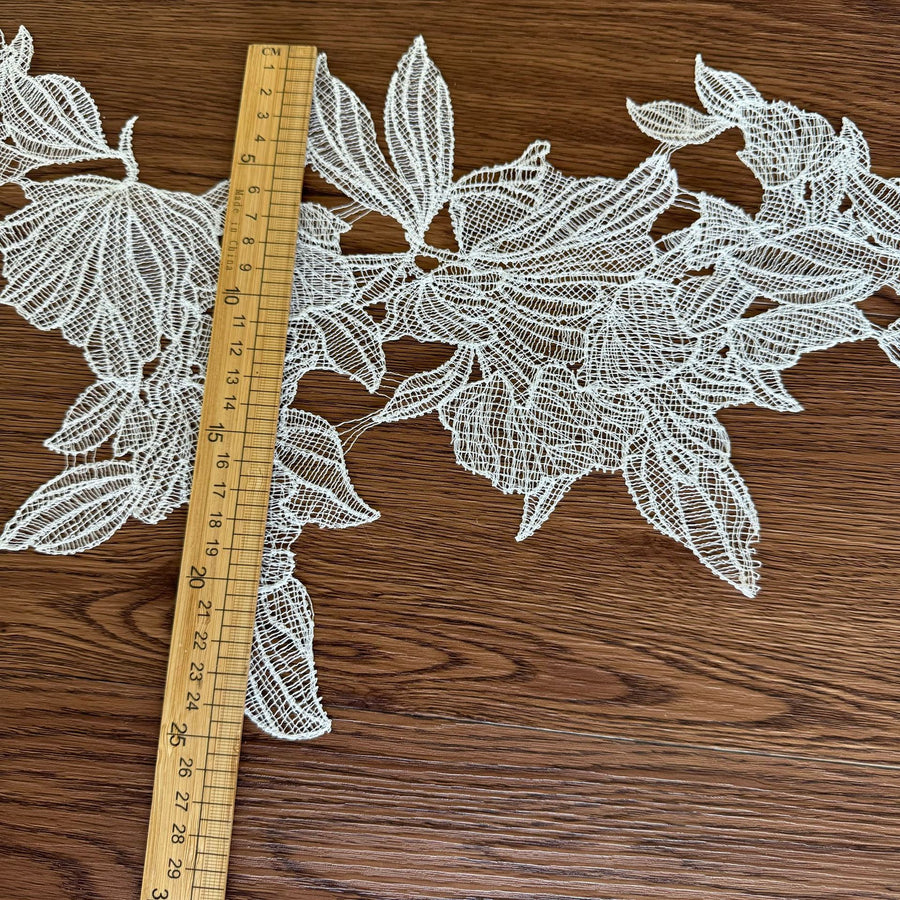 New product fresh leaves hollowed out fish silk thread lace, veil wedding dress lace handmade diyR99