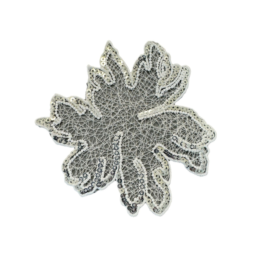 White flower DIY clothing handmade accessories butterfly patch sticker fish silk thread embroidery lace R132 small