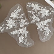 Beaded Rhinestone Sequin Appliqué - DIY Wedding Dress, Headpiece & Children's Clothing Lace Embellishment (ZH506)