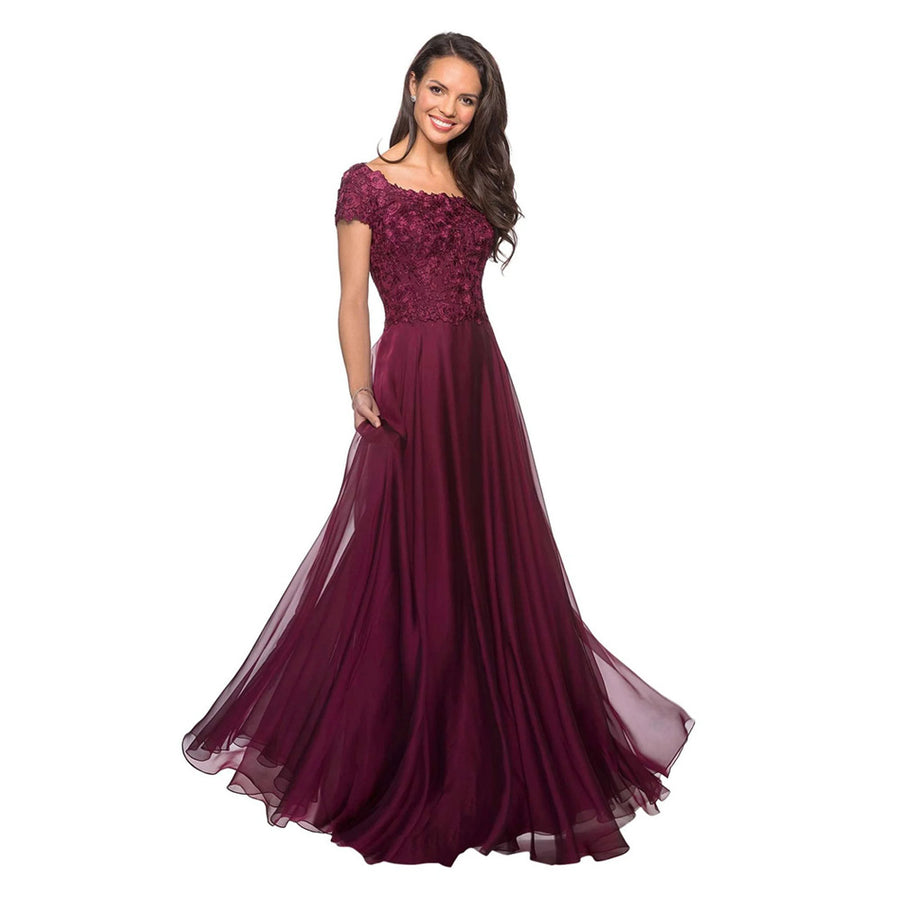 European and american style plus size evening gown women's lace chiffon floor-length dress wedding bridesmaid annual meeting performance outfit for curvy moms