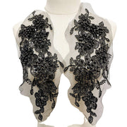 Heavy sequin beaded embroidered 3D flower appliqué for wedding dress and accessories decoration