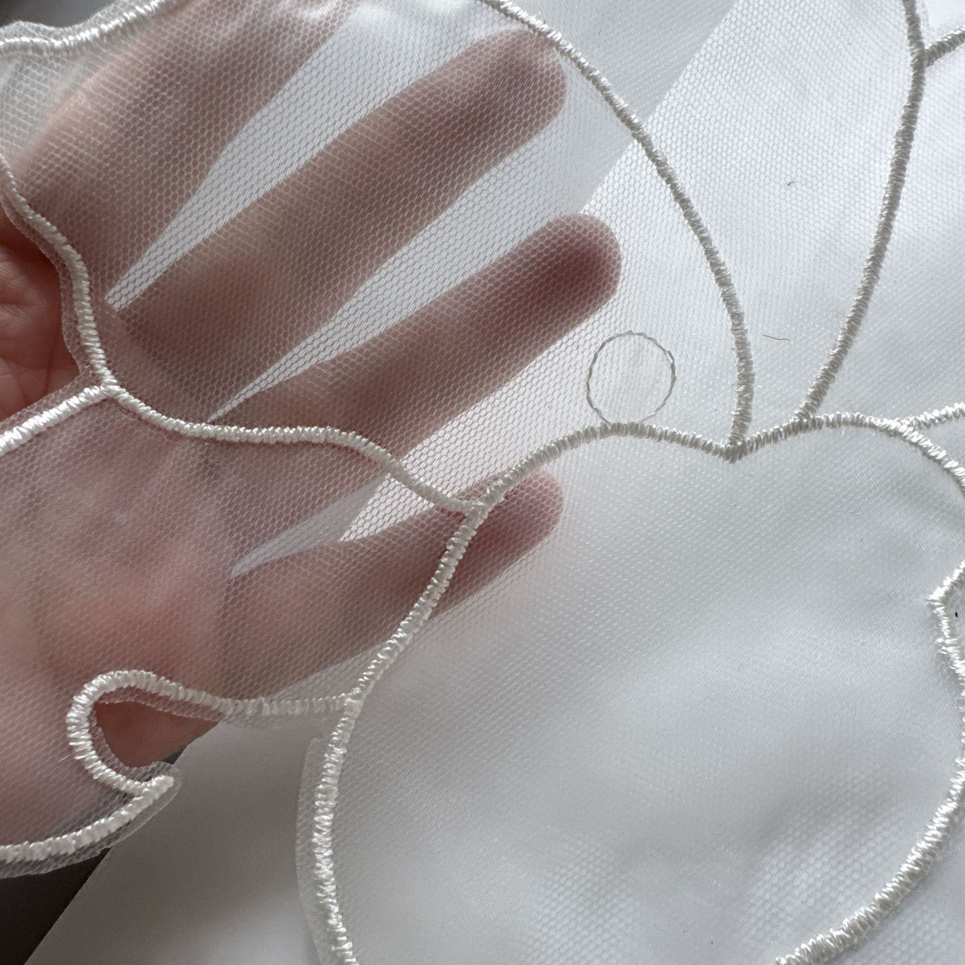 White embroidered gauze sticker decorative wedding dress clothing handmade DIY designer accessories R129