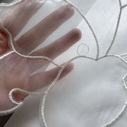 White Embroidered Gauze Sticker - DIY Wedding Dress & Clothing Handmade Designer Accessory (R129)