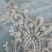 Heavy-duty embroider beaded glass bead collar flower diy wedding dress performance clothing collar diy flower piece collar zh325