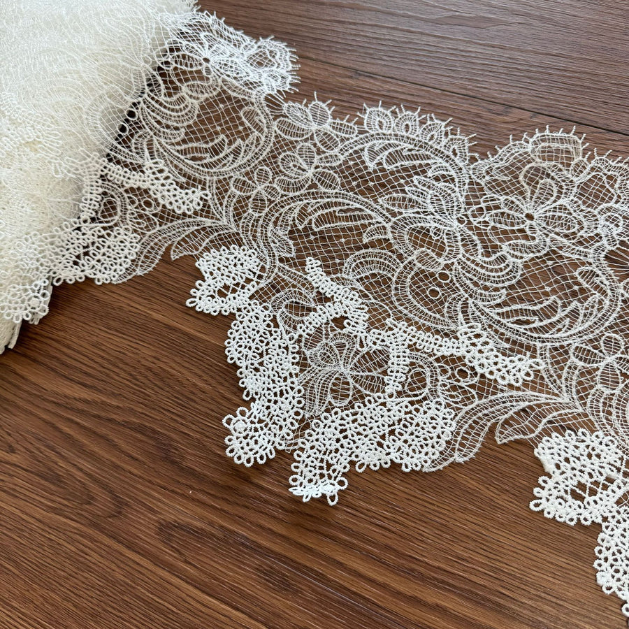 Boutique black beige sequined fish silk thread wedding dress lace fabric, hollowed out European and American dress lace accessories R98