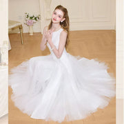 Elegant pink evening gown with flowing silhouette for formal celebrations and parties