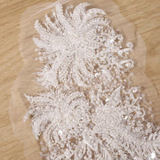 Luxury 3D bead sequined lace flower patch for wedding dress and children's clothing applique