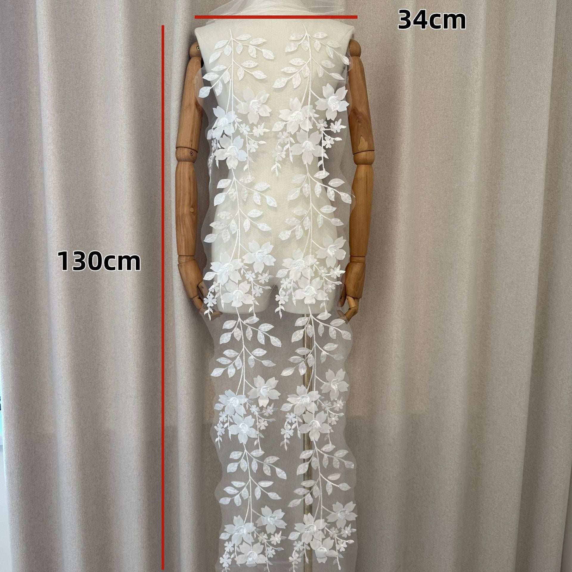 Zh472 mesh fabric - korean style white tulle with fresh lace, cute sequins, embroidery, and 3d embellishments
