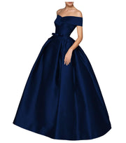 European and american one-shoulder satin flared maxi dress with tie-up bow waist – evening, wedding, and mother-of-the-bride long gown