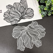 High-quality black and white leaves, fish silk thread, eyelashes, hollow lace, handmade dresses, clothing veil accessories