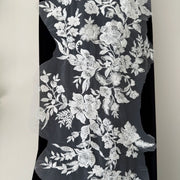 Mesh Lace Machine Embroidered Seed Bead Lace Fabric - DIY Wedding Dress, Evening Gown & Collar Decoration (ZH479)